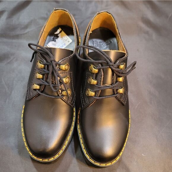 BRAND NEW DR MARTENS LEONA LOW BLACK VINTAGE SMOOTH HEELED SHOES - Picture 14 of 16